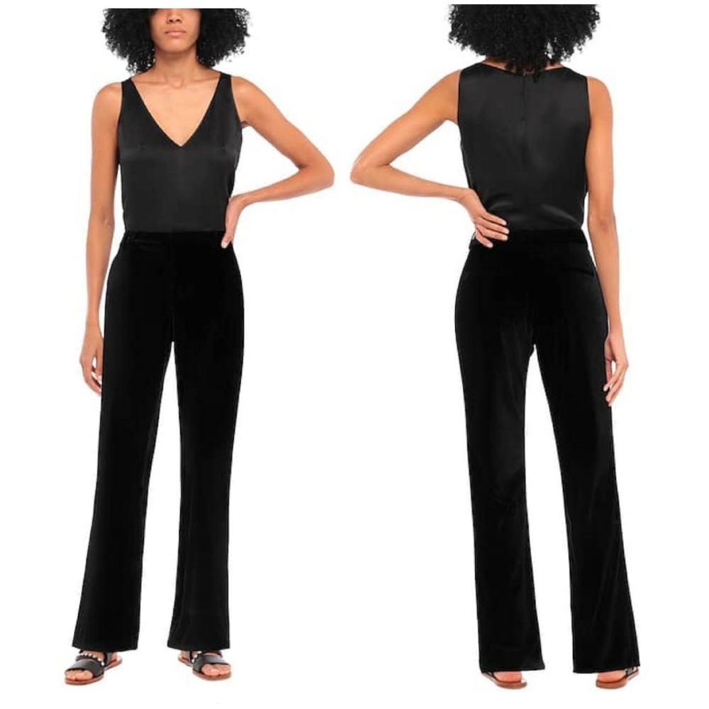 Alice+Olivia Velvet Classic Black Boot Cut Pants Size 10